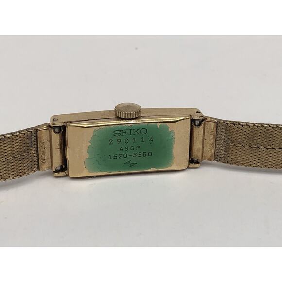 Vintage Seiko Women\'s Watch Gold Plated 17 Jewels 1520-3350 Manual Wind Works! main image 5